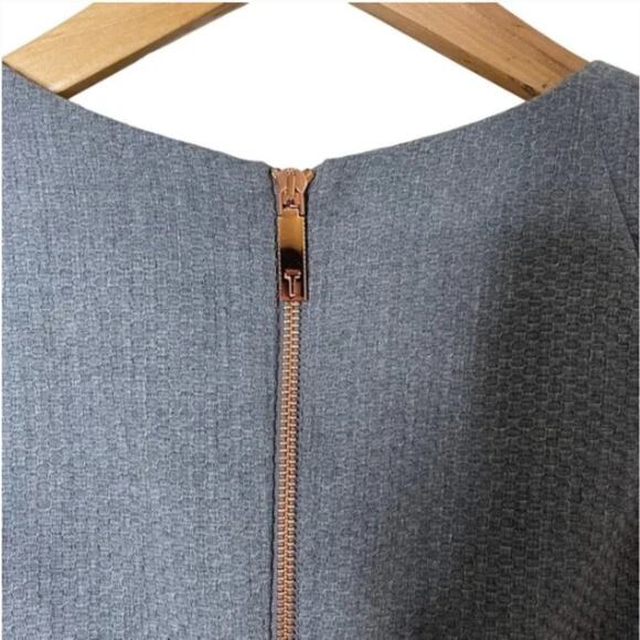 Ted Baker London Nadaed Peplum Dress Mid Grey Size 4 - Picture 13 of 13